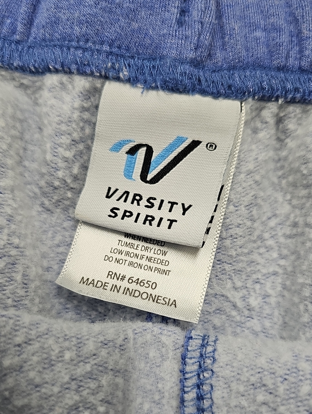 Varsity Spirit Knit Graphic Cheer Shorts, Fleece Lined, Blue Pink, Size Medium - Picture 5 of 7